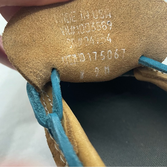 LL BEAN "BEAN BOOTS" 175067 Rubber Moc Low Duck Boots Teal Orange Size 9M EM - Picture 8 of 8